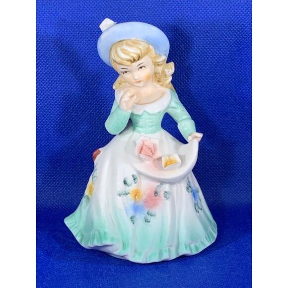 Vintage Porcelain Girl Figurine With Flowers On Apron - Picture 6 of 7